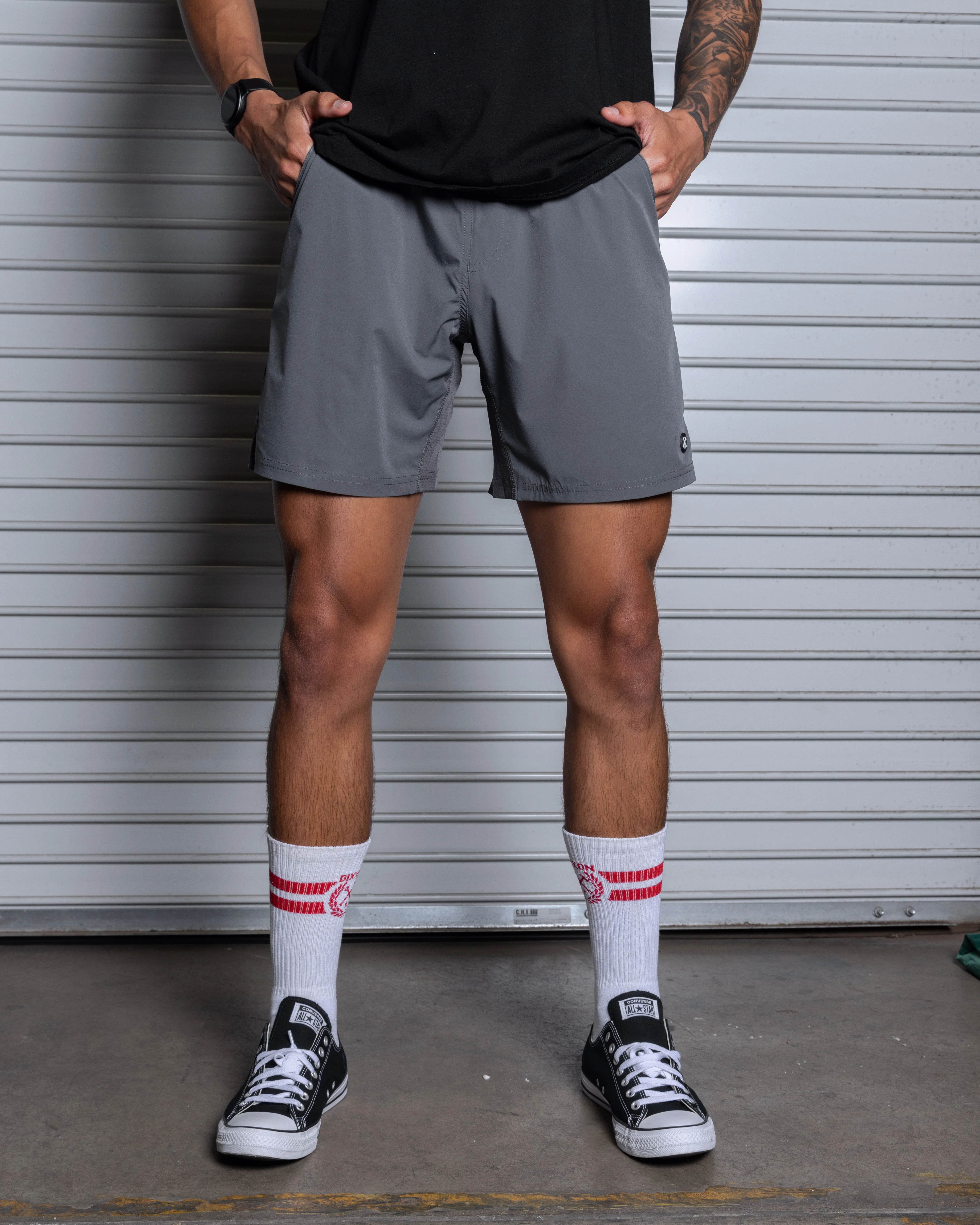 7" GYM SHORTS CHARCOAL - MENS - Image 3