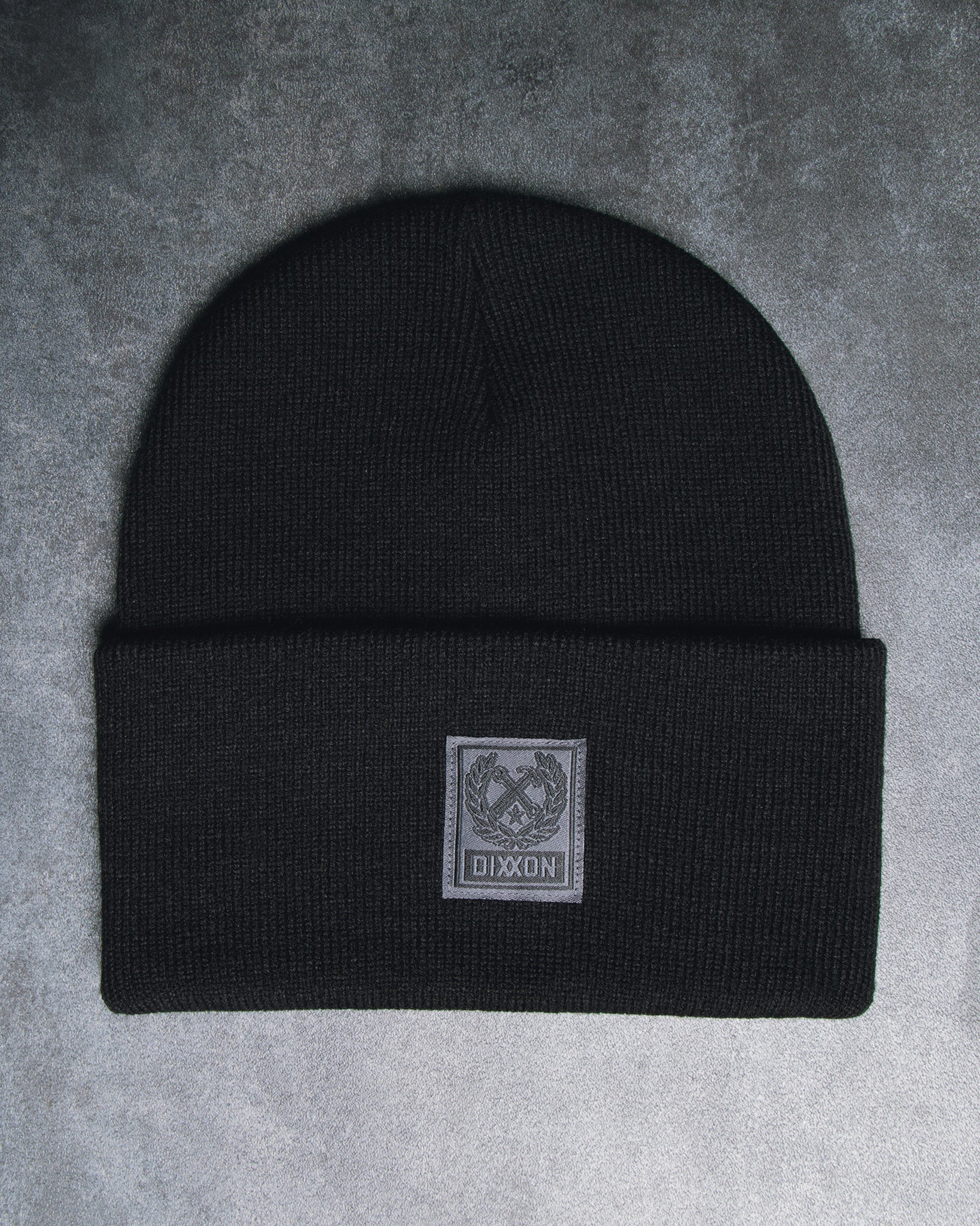 BOX CREST RIBBED BEANIE BLACK/GREY