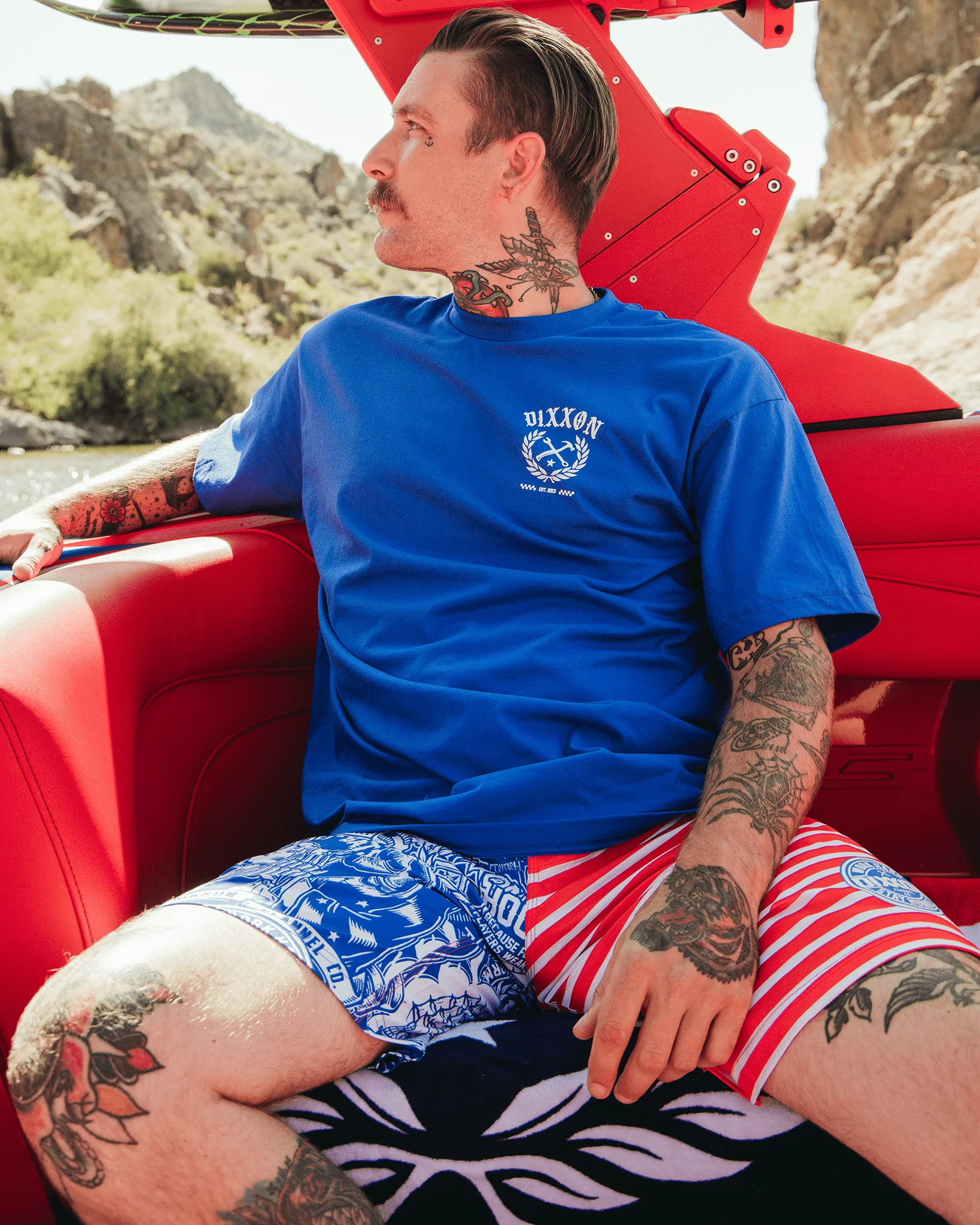 CRUZ T-SHIRT ROYAL BLUE - MENS - Image 3