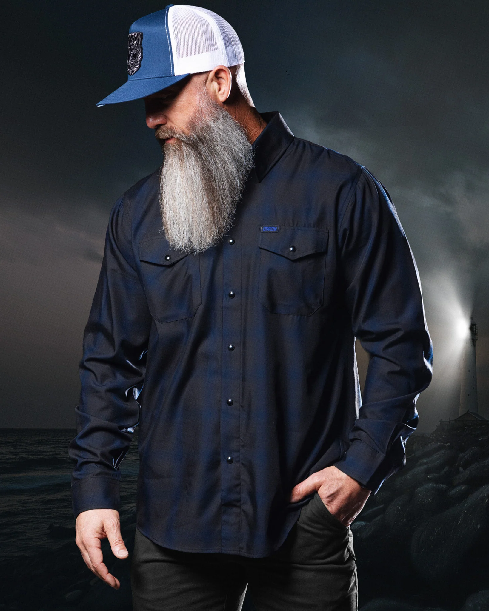 DEEP SEA BAMBOO LONG SLEEVE BUTTON UP - MENS