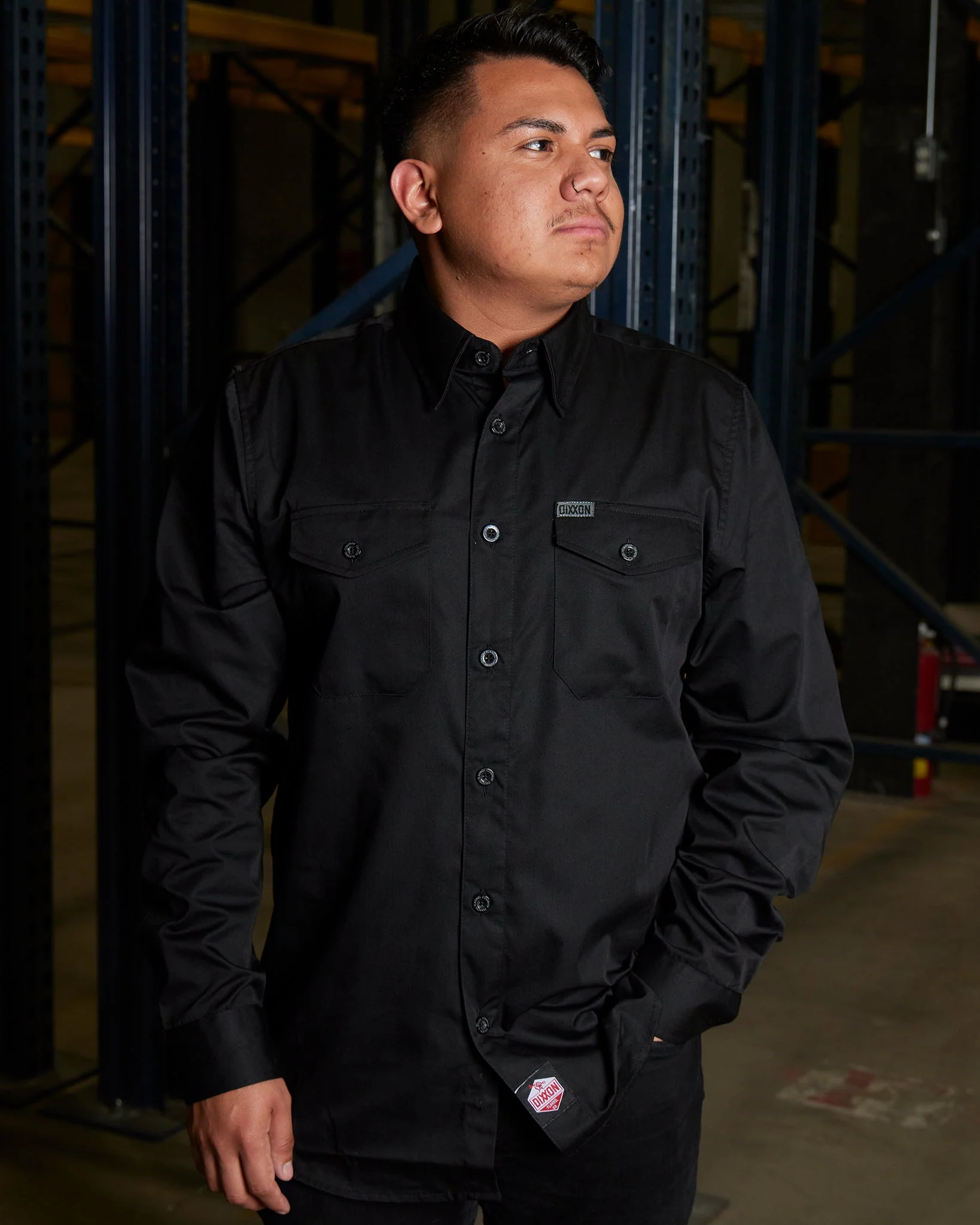 WORKFORCE LONG SLEEVE WORK SHIRT BLACK - MENS - Image 8
