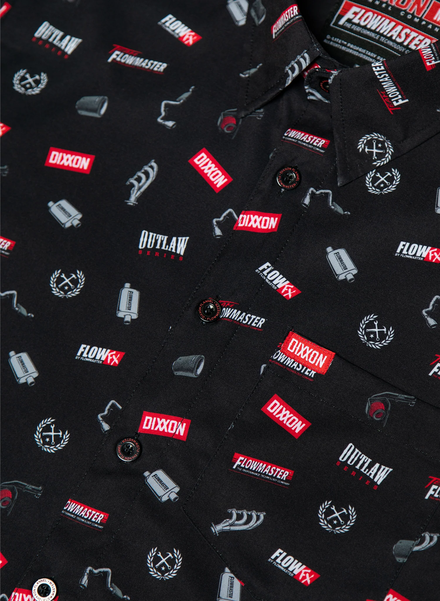 FLOWMASTER PARTY SHIRT SHORT SLEEVE BUTTON UP  - MENS - Image 6