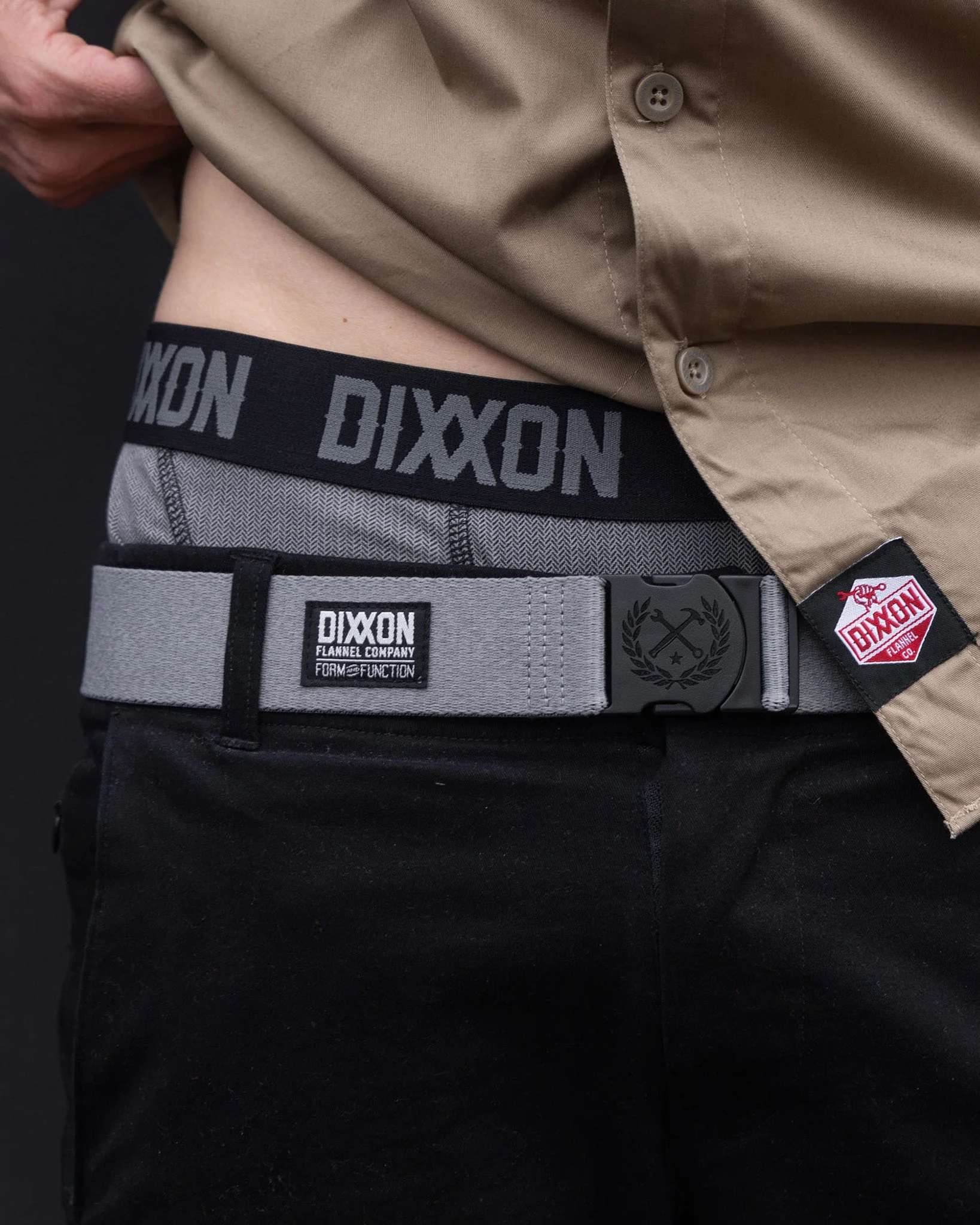 HERRINGBONE COTTON STRETCH 2PK BOXER BRIEFS - GREY & BLACK - Image 2