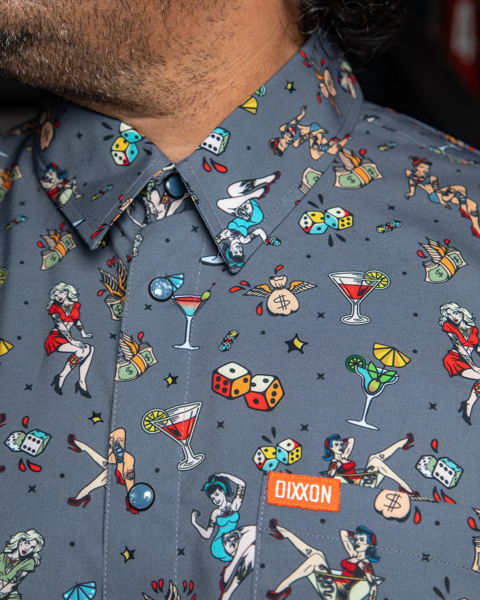 MANS RUIN PARTY SHIRT SHORT SLEEVE BUTTON UP  - MENS - Image 5