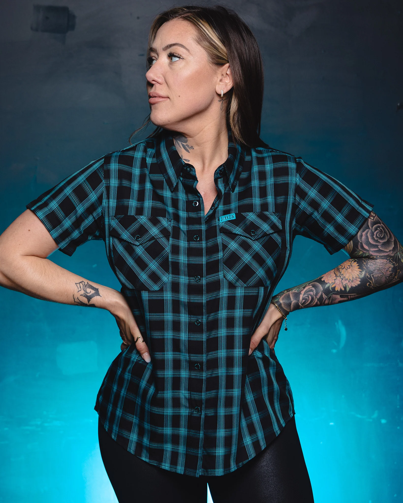 NORDIC BAMBOO SHORT SLEEVE BUTTON UP - WOMENS - Image 6