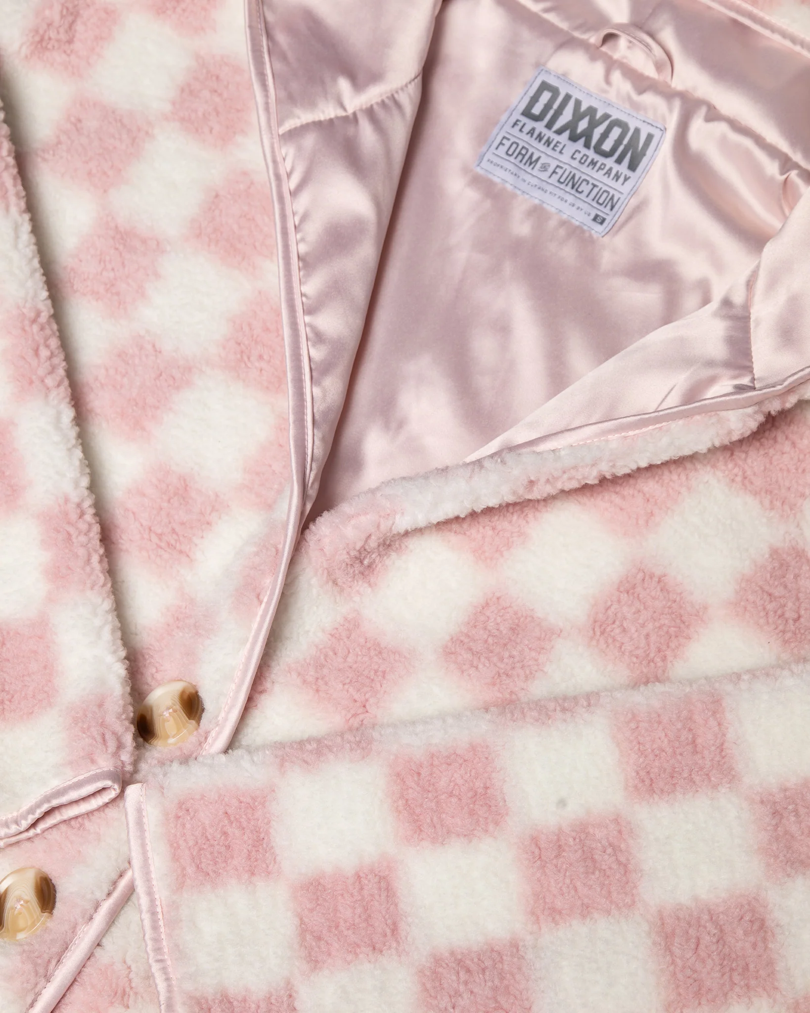 PINK/CREAM CHECKERED SHERPA CARDIGAN - WOMENS - Image 10