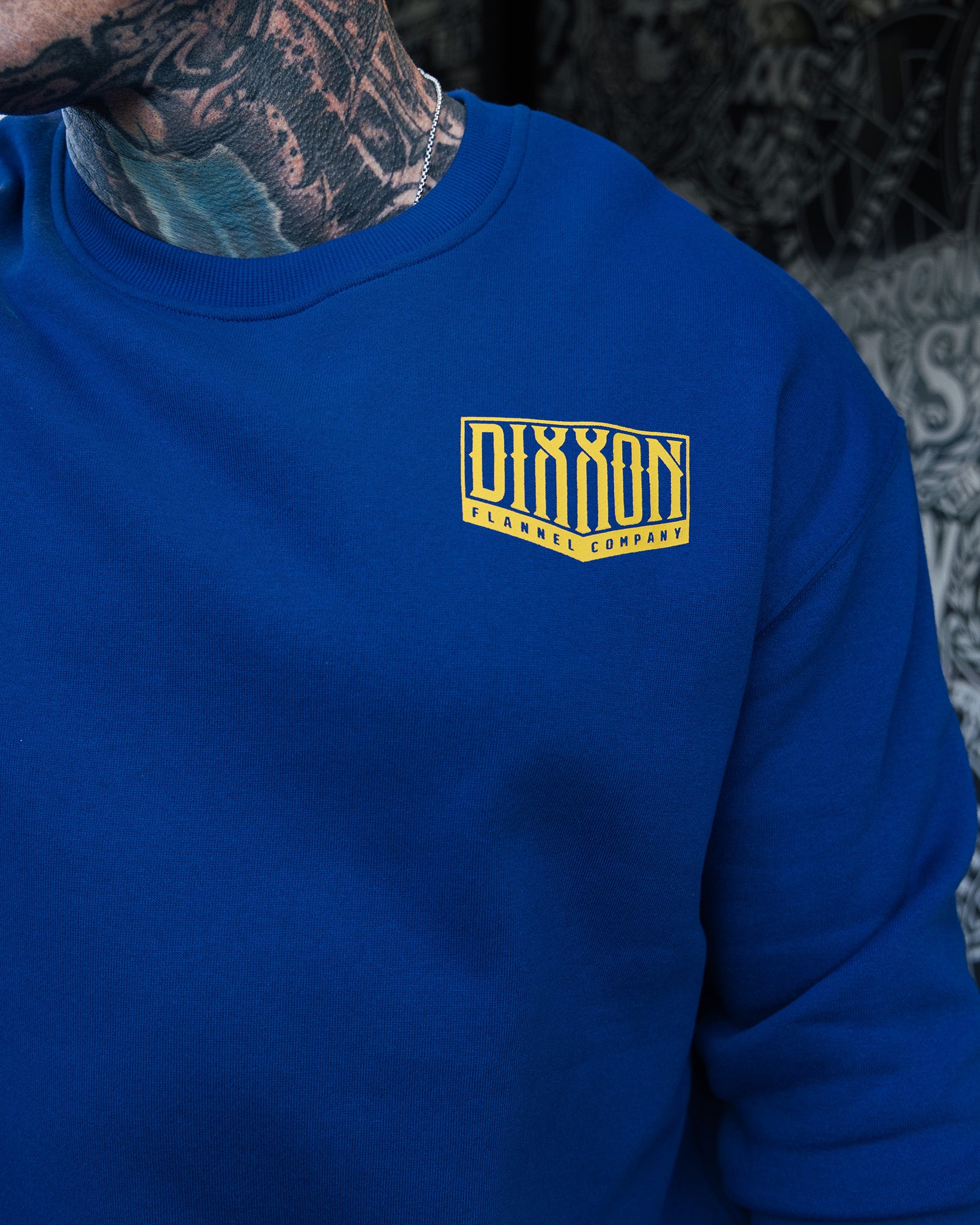 WHITE & GOLD SEALED CREWNECK ROYAL BLUE - MENS - Image 2