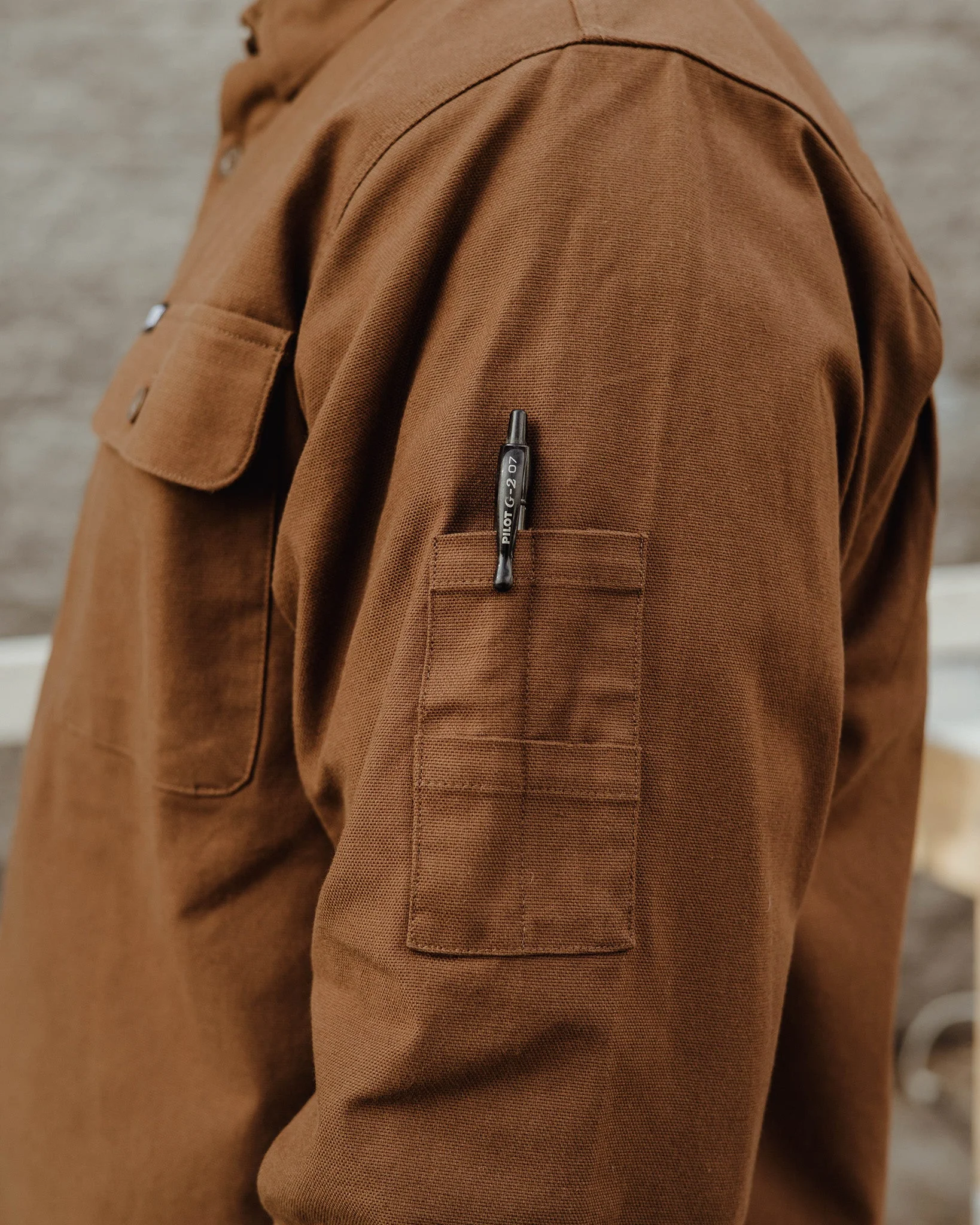 WORK SHIRT LONG SLEEVE BROWN - MENS - Image 4